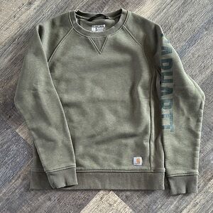 Carhartt Olive Sweatshirt with Logo Detail